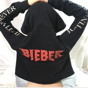 Justin Bieber purpose tour crop hoodie merch